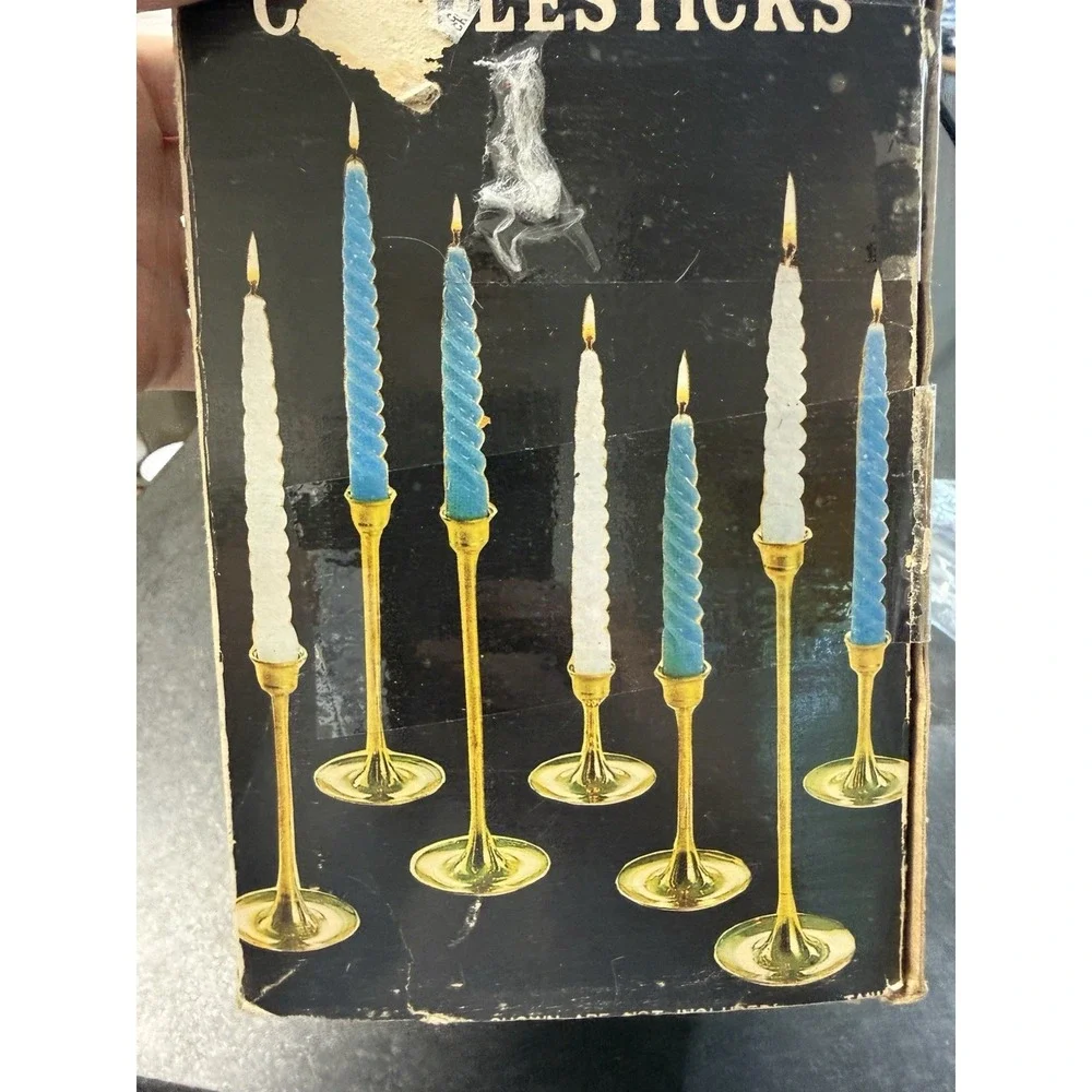 Vtg HIMARK 7pc Candlesticks Solid Brass Skinny Diameter 3in to 9in Item 12-5595